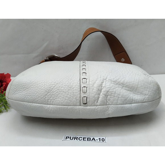 Coach White Pebbled Leather Zipper Closure Hobo Shoulder Bag - Picture 7 of 16